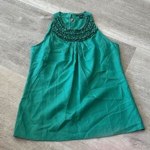Ann Taylor Green Sleeveless Blouse